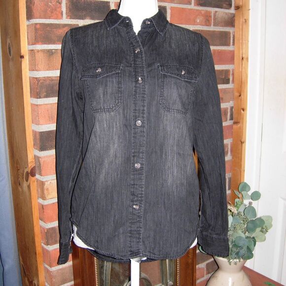 Universal Thread Black Denim Shirt XS - Picture 1 of 5
